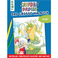 TOPP 4480 Zauberpapier - Das große Malbuch - Jungs - Entdecke versteckte Muster und Motive! | Pitz, Natascha von FRECHVERLAG