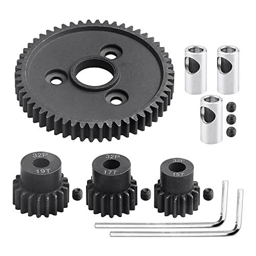 FREDY 54T 32 Pitch Metal Steel 3956 Stirnradgetriebe mit 15T 17T 19T Getriebe-Sets für 1/10 Slash 4WD / 2WD Summit E von FREDY