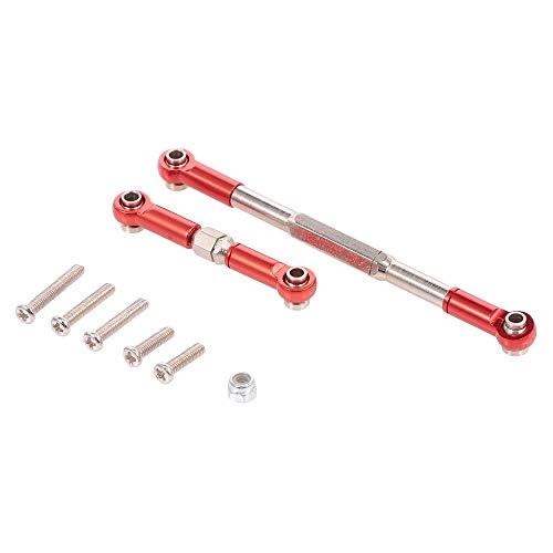 FREDY RC Lenkstange CNC-Bearbeitung Aluminiumlegierung Lenkgestänge Set für 1608T RC Truck RC Lenkgestänge Set, Rot von FREDY