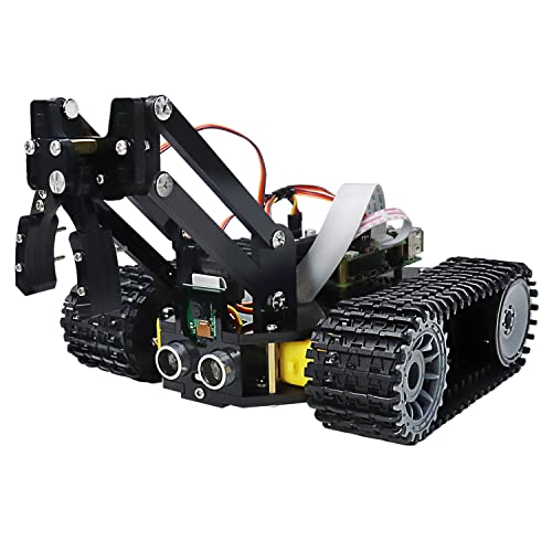 Freenove Tank Robot Kit for Raspberry Pi 4 B 3 B+ B A+, Crawler Chassis, Grab Objects, Ball Tracing, Line Tracking, Obstacle Avoidance, App Control, Camera, Servo (Raspberry Pi NOT Included) von FREENOVE