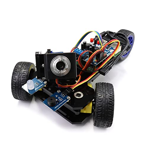 FREENOVE Three-Wheeled Smart Car Kit for Raspberry Pi 5 4 B 3 B+ B A+, Robot Project, App Control, Live Video, Ultrasonic Ranging, Camera Servo Wireless RC (Raspberry Pi NOT Included) von FREENOVE