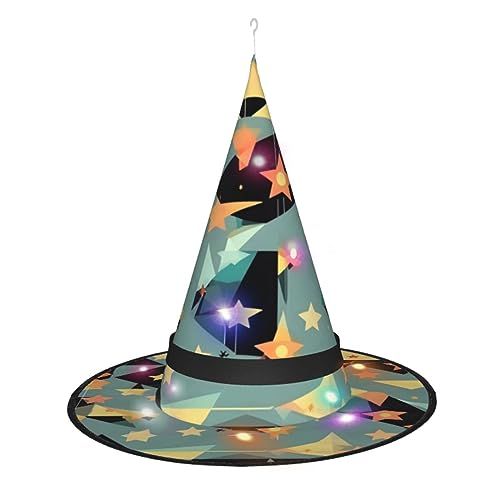 FRESQA Atomic Stars Retro-Muster, magisches Halloween-Kostüm-Accessoire mit LED-Lichtern, bequeme Oxford-Stoff-Konstruktion von FRESQA