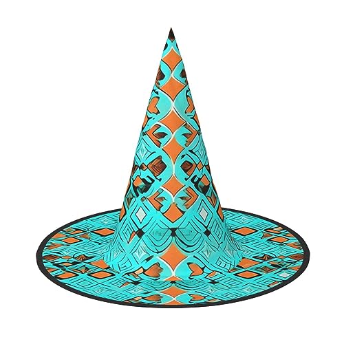 FRESQA Turquoise Wonders Schicker Halloween-Hexenhut für Damen, Top Wahl für das beste Halloween-Kostüm-Ensemble von FRESQA