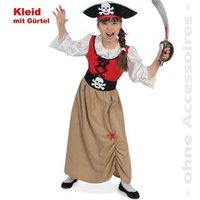 FRIES 21495 Piratenmädchen, Kleid mit Gürtel, Größe 116 von FRIES