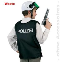 FRIES 22396 POLIZEI Weste, schwarz (seitl. Klettverschluss), Größe 128 von FRIES