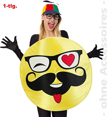 FRIES Emoji Hipster Smileykostüm Emoticon Nerd Smiley Kostüm Unisex von FRIES