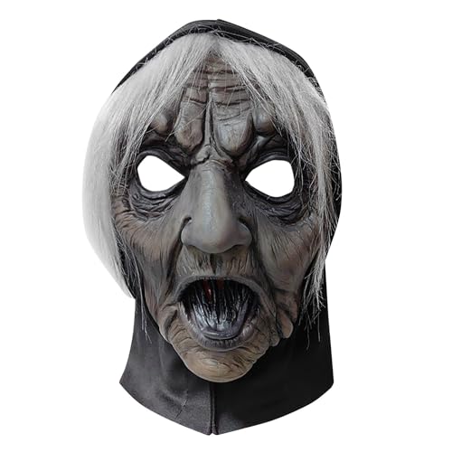 FRMUIC Halloween Maske, Gruselige Latexmasken, Gruselige Silikonmaske für Halloween Erwachsene Männer Kostüm, Halloween Kostümdeko von FRMUIC