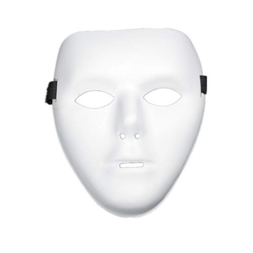 FRMUIC Halloween Masken PVC Maske Geistertanz Hip Hop Maske Weiß Maske für Rave Party Neutrale Maske maskuline anonyme Venezianische Männer Faschingsmaske Karnevalmaske von FRMUIC