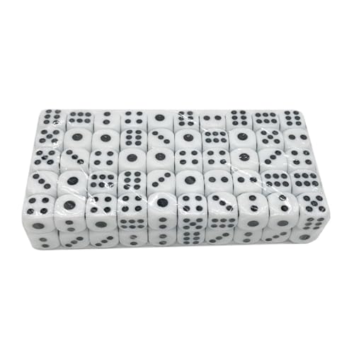 100 Stück Acryl 6-seitige runde Eckwürfel, mehrseitige Tischspielwürfel, Mathematikzählen, Lehrwerkzeug, Mahjong-Zubehör von FROMCEO