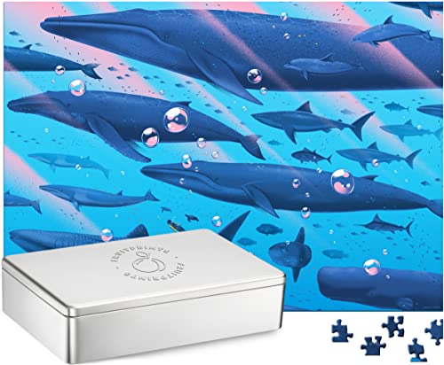 FRUITPRINTS I Design Puzzle I 1000 Teile in edler Blechdose I Motiv: Ocean I Format 68 x 48 cm I Erwachsene I Öko Recycling Illustration Geschenk von FRUITPRINTS