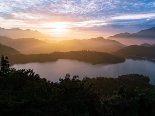 1000 Teile Puzzle,Puzzle für Erwachsene,Puzzle Farbenfrohes-Nebel, Sonnenuntergang, Wälder 75x50cm von FRUKAT