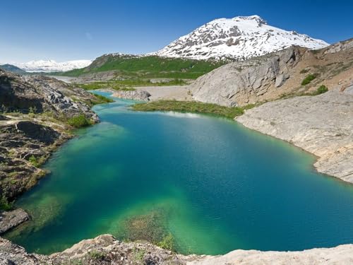 1000 Teile Puzzle,herausforderndes Puzzle für Erwachsene und Kinder ab 14 Jahren-See, Berge, Wasser, Blau, Schnee 75x50cm von FRUKAT