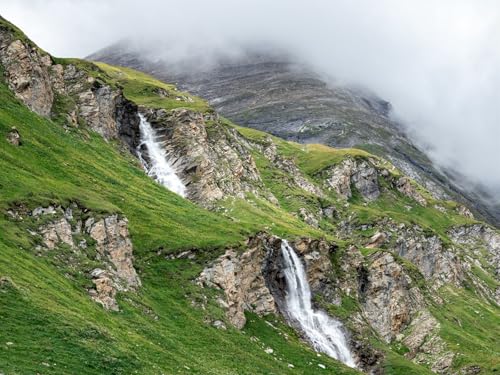 1500 Teile Puzzle,Geschicklichkeitsspiel für die ganze Familie, Wasserfall, Felsen, Gras, Landschaft 87x57cm von FRUKAT