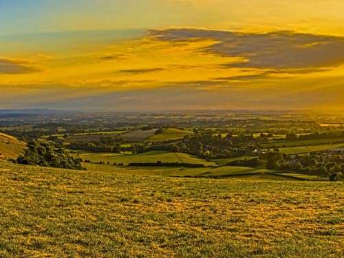 1500 Teile Puzzle,Lernen Pädagogische Puzzle Spielzeug -Feld, Gras, Hügel 87x57cm von FRUKAT