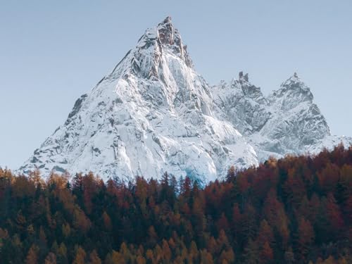 1500 Teile Puzzle,Puzzle für Erwachsene,farbenfrohes Legespiel-Berg, Wälder, Gipfel, Schnee, Landschaft 87x57cm von FRUKAT