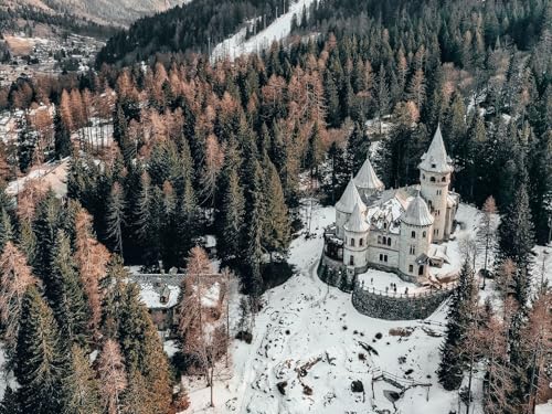 1500 Teile Puzzle für Erwachsene und Kinder ab 14 Jahren Puzzle für Wohnkultur-Burg, Luftaufnahme, Ansicht, Winter 87x57cm von FRUKAT