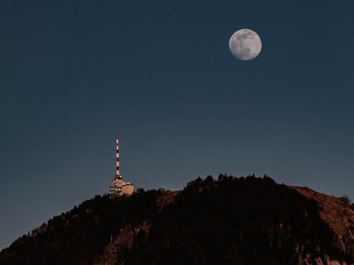 1500 Teile erwachsenenpuzzle ab 14 Jahren, Mond, Hügel, Turm, Bäume 87x57cm von FRUKAT