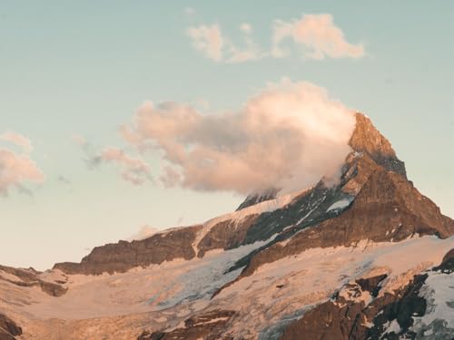 500 Teile Puzzle,Geschicklichkeitsspiel für die ganze Familie,-Berge, See, Felsen, Schnee, Wolken 52x38cm von FRUKAT