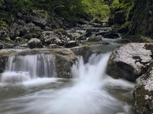 500 Teile Puzzle,Puzzle für Erwachsene,Puzzle Farbenfrohes-Fluss, Wasser, Wasserfall, Kaskade, Steine, Natur 52x38cm von FRUKAT