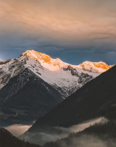 500 Teile Puzzle für Erwachsene und Kinder ab 14 Jahren - Berge, Luftaufnahme, Aussicht, Nebel 52x38cm von FRUKAT