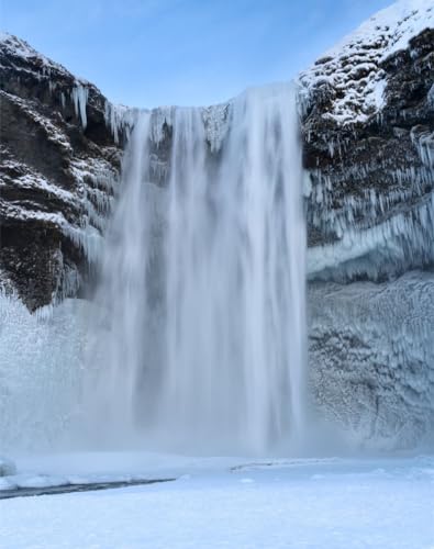 Puzzle 1000 Teile,Geschicklichkeitsspiel für die ganze Familie-Wasserfall, Felsen, Schnee 70x50cm von FRUKAT