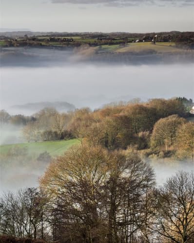 Puzzle 1000 Teile Farbenfrohes Puzzle für Erwachsene und Kinder -Hügel, Nebel, Bäume 70x50cm von FRUKAT