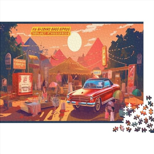 300 Teile Puzzle Aus Holz - Retro-Auto Puzzelliebhaber | Bildungsspielzeug Für Die Ganze Familie von FSMHDG