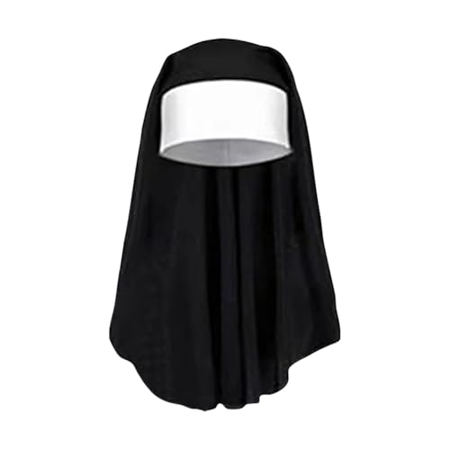 FSSTUD Halloween Erwachsene Nonne Hut Große Nonne Cosplay Hut Einfarbig Nonne Kopfbedeckung Verkleidung Nonne Kopfbedeckung Große Nonne Hut Nonne Kostüm Zubehör von FSSTUD