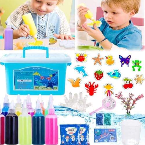 Heyisail Magischer Wasserelfen-Spielzeugsatz, Magisches Gelee-Set, Aqua-Gel-Magisches Wasser-Squishy, Magisches Wassergel-Spielzeugsatz, DIY Magischer Wasserelfe 3D (A:6 Bottles of 6 molds) von FTHKKYBHP