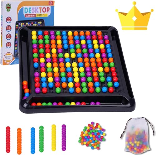 Intellektuelles Schachbrett - Duales Duell, Lustige Schachbrett-Tischspiele, Strategie-Brettspiele Schachbrett mit Regenbogenball, Konzentrations-Tischspiel, (168pcs) von FTHKKYBHP