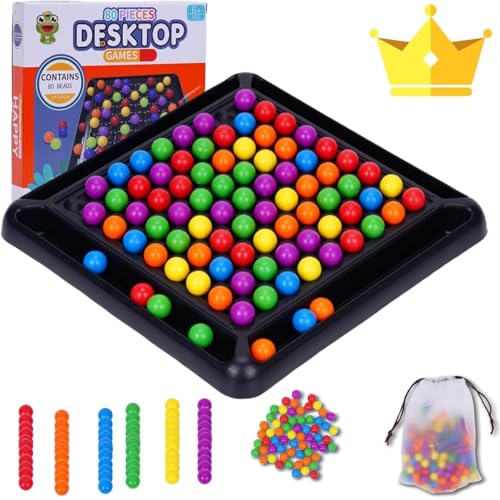 Intellektuelles Schachbrett - Duales Duell, Lustige Schachbrett-Tischspiele, Strategie-Brettspiele Schachbrett mit Regenbogenball, Konzentrations-Tischspiel, (80pcs) von FTHKKYBHP