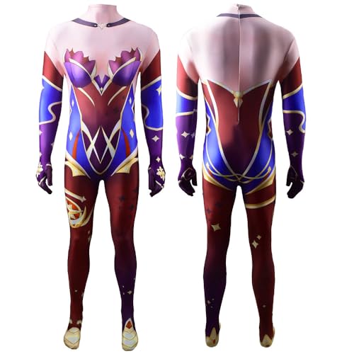 FTPZTINX Genshins Impacts Mona Cosplay Bodysuit Halloween Anime Kostüm Einteiler Anime Rollenspiel Fancy Outfits Jumpsuit von FTPZTINX