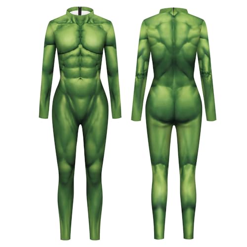 FTPZTINX Green Hulks Cosplay-Body, Halloween, Anime-Kostüm, Einteiler, Anime-Rollenspiel, ausgefallene Outfits, Jumpsuit von FTPZTINX