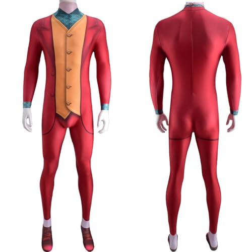 FTPZTINX Jokers Clown Cosplay Bodysuit Halloween Anime Kostüm Einteiler Anime Rollenspiel Fancy Outfits Jumpsuit von FTPZTINX