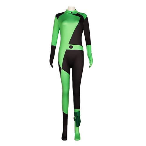 FTPZTINX Kims Possibles Shego Cosplay Kostüm Komplettes Set Overall Anime Cosplay Enges Kostüm für Halloween Party von FTPZTINX