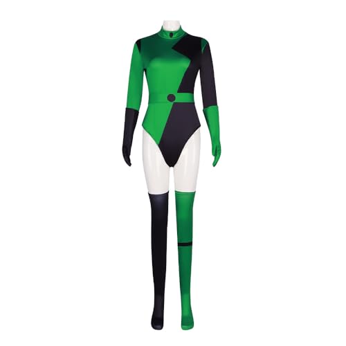 FTPZTINX Kims Possibles Shego Cosplay Kostüm Komplettes Set Overall Anime Cosplay Enges Kostüm für Halloween Party von FTPZTINX