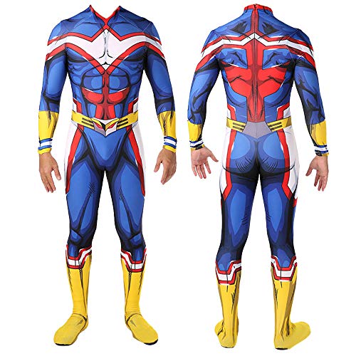 FTPZTINX My Heros Academias All Might Cosplay Bodysuit Halloween Anime Kostüm Einteiler Anime Rollenspiel Fancy Outfits Jumpsuit von FTPZTINX