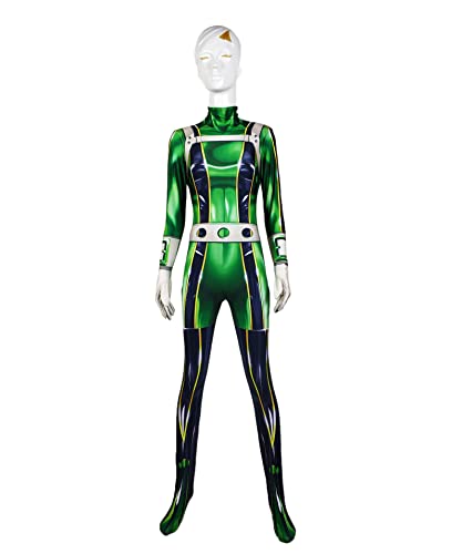 FTPZTINX My Heros Academias Asui Tsuyu Cosplay Bodysuit Halloween Anime Kostüm Einteiler Anime Rollenspiel Fancy Outfits Jumpsuit von FTPZTINX