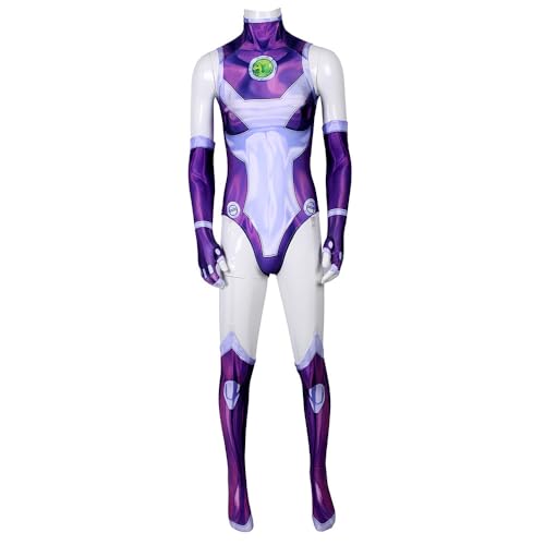 FTPZTINX Teens Titans Starfire Cosplay Bodysuit Halloween Anime Kostüm Einteiler Anime Rollenspiel Fancy Outfits Jumpsuit von FTPZTINX