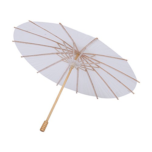 FTVOGUE Papierschirm weiße Farbe Papier Dekorative Regenschirm für Hochzeiten Gastgeschenke Kostüme Cosplay von FTVOGUE