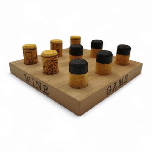 Gesellschaftsspiel Tic Tac Toe Wein Brettspiel aus Holz und Kork von FTWDesign