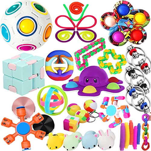 Fidget Toys Packs mit 30 er Pack Sensory Fidgets Toys Sets Stress & Angst Relief Tools Bundle Figetget Autistisches ADHS Spielzeug Set für Kinder Erwachsene von FTYSXP