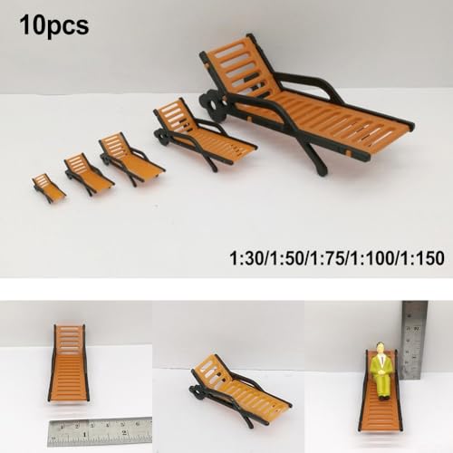 Model Train Bench Collection 10 Kunststoff-Strandkörbe für TT Scale Layouts, perfekt für Bahnhofsumgebungen (1:100) von FUANA