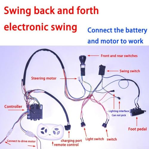 DIY Kinder Elektroauto Kabelsatz mit 2 4G Fernbedienung Features (RX30 24V A) von FUBESK