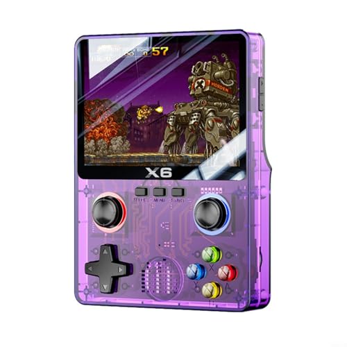 FUBESK Für X6 Retro-Handheld-Spielekonsole, 3,5 Zoll HD-Bildschirm, 15000+ Spiele, Dual-Joysticks, 2000 mAh Akku, langfristige Spielunterstützung, Multiplayer-Spiele, geeignet für Erwachsene und von FUBESK