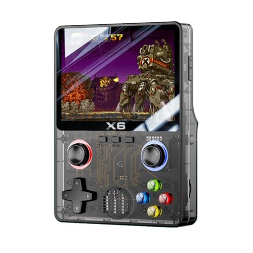 FUBESK Für X6 Retro-Handheld-Spielekonsole, 3,5 Zoll HD-Bildschirm, 15000 + Spiele, Dual-Joysticks, 2000 mAh Akku, langfristige Gaming-Unterstützung, Multiplayer-Spiele, geeignet für Erwachsene und von FUBESK