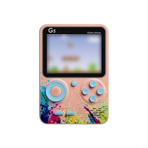 FUBESK Tragbare Handheld-Spielkonsole, integrierte 500 klassische FC-Spiele, 3-Zoll-LCD-Bildschirm, TV-Ausgang, 6 Stunden Akkulaufzeit, geeignet für Erwachsene und Kinder (Rosa) von FUBESK