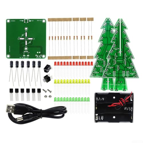 Hands On Learning 3D-Weihnachtsbaum-Lötset, komplett mit lebendigem LED-Display, um Kreativität im Elektronikunterricht zu entfachen (3 Farben) von FUBESK