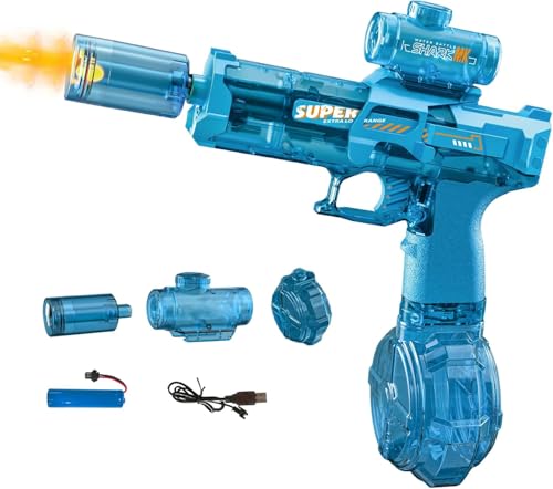 Elektrische Wasserpistole Mit Blitzeffekten, Wasserpistole Elektrisch, Sehr Stark Für Kinder Und Erwachsene, Electric Water Gun, Sommer Wasserspielzeug Für Pool, Strand, Garten (Blau) von FUFRE