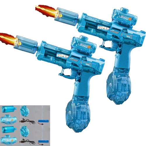 Elektrische Wasserpistole Mit Blitzeffekten, Wasserpistole Elektrisch, Sehr Stark Für Kinder Und Erwachsene, Electric Water Gun, Sommer Wasserspielzeug Für Pool, Strand, Garten (Blau*2pcs) von FUFRE